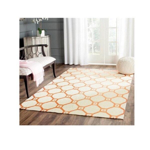 Safavieh 5 x 8 ft. Cedar Brook Rectangle Hand-Loomed Rug Ivory & Orange CDR101P-5 - main